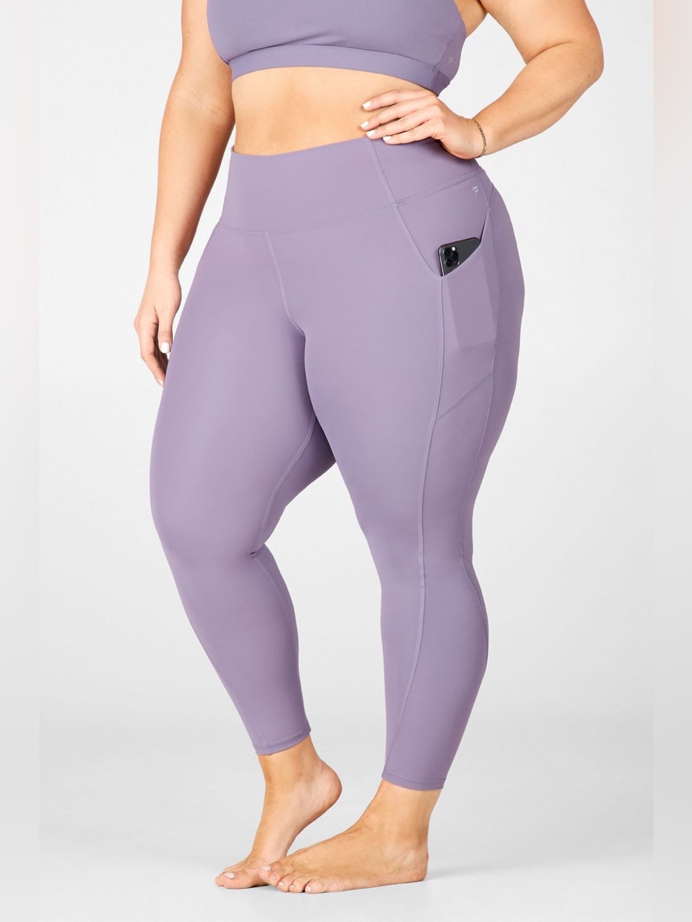 Fabletics Oasis PureLux High Waisted Pocket Leggings Light Dove Size 4X NWT